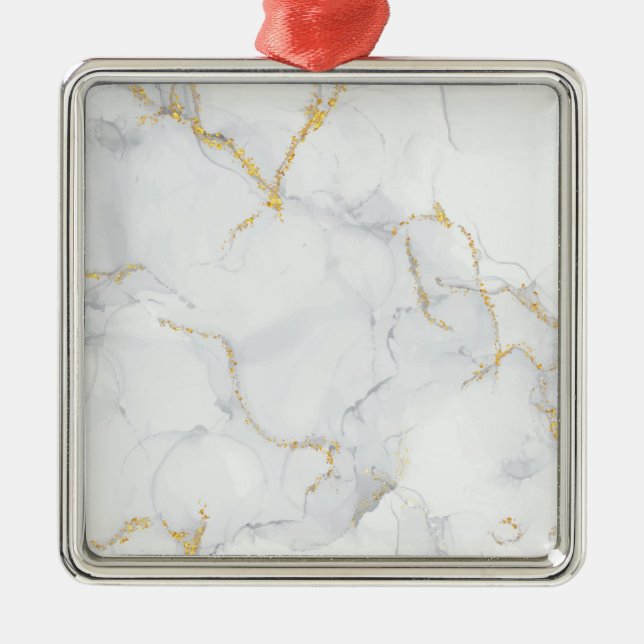 Marble Pastel Purpurina Premium Square Ornamento (Frente)