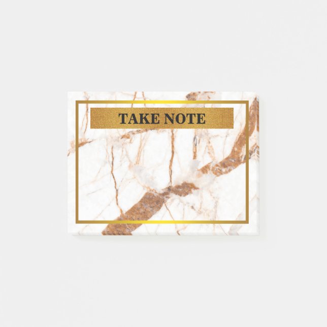 Marble personalizado tomar nota con borde dorado (Anverso)