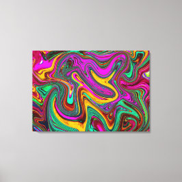 Marble rosa caliente y espuma verde abstracto arte