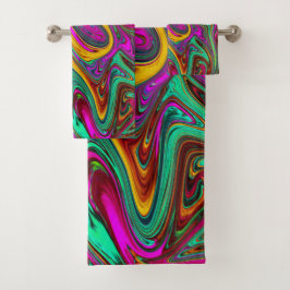 Marble rosa caliente y espuma verde abstracto arte