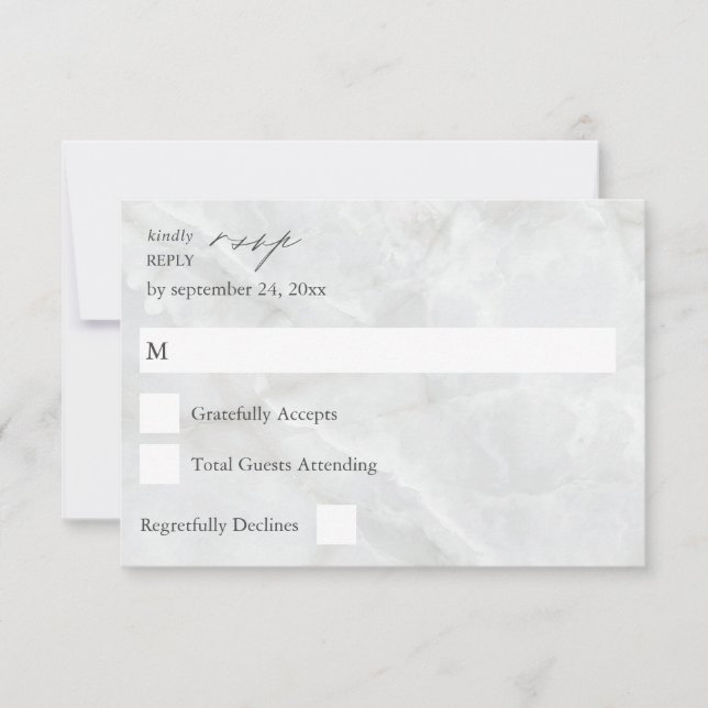 Marble RSVP Sin Tarjeta De Comida (Anverso)