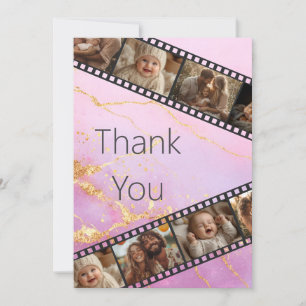 Marble y Gold Film Strip Foto Gracias Tarjeta