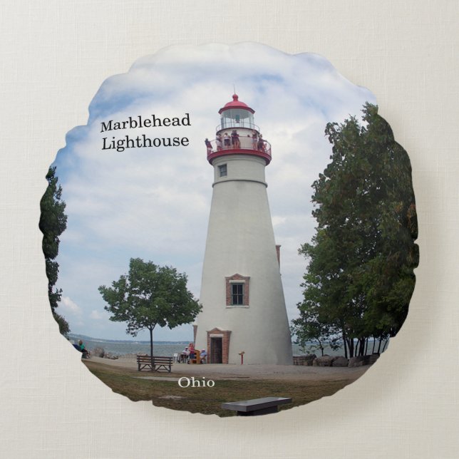 Marblehead Lighthouse almohada redonda (Anverso)