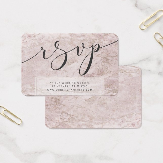 Marbles modernos Mauve Rosa oro RSVP tarjetas de i (Oficina)