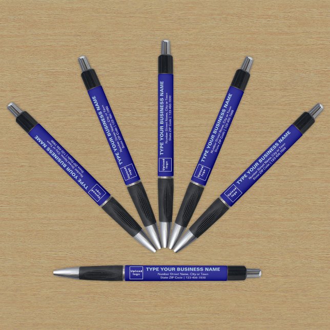 Marca comercial azul sobre bolígrafo (Pen with blue barrel and your business brand)