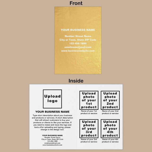 Marca comercial blanca en tarjeta de Relieve metal (Your business brand on card with gold foil background. White background inside.)