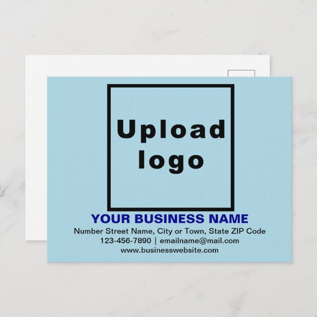 Marca comercial con postal azul claro (Anverso / Reverso)