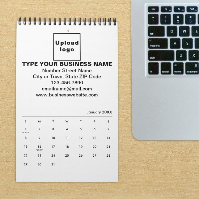 Marca comercial en el calendario (Build brand name awareness. Your business brand on calendar displayed on office desk.)