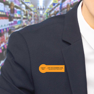 Marca comercial en etiqueta de nombre de forma de 