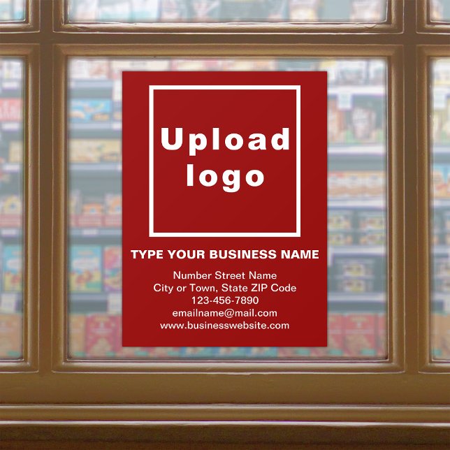 Marca Comercial en Vinilo para Ventana Rojo (Build brand name awareness. Your business brand on red window cling.)