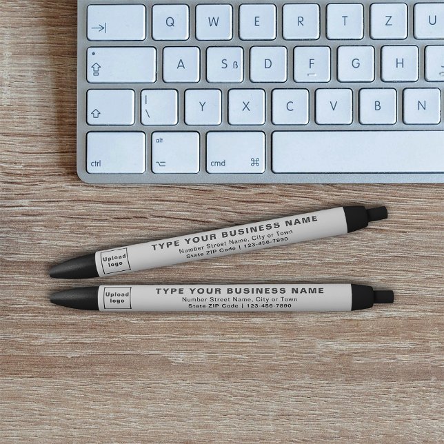 Marca Comercial Gris en Bolígrafo de Tinta (Ink pen with gray barrel and your business brand)