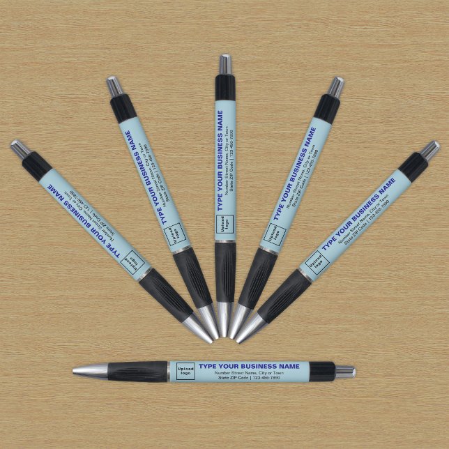 Marca comercial Light Blue en bolígrafo (Pen with light blue barrel and your business brand)