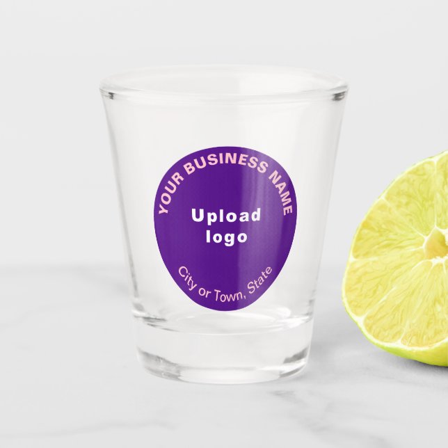 Marca Comercial Redonda Morada en Vaso de Chupito (Anverso)