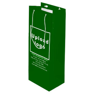 Marca comercial sobre bolsa de regalo de vino verd
