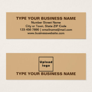 Marca comercial sobre tarjeta mini de perfil marró