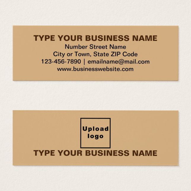 Marca comercial sobre tarjeta mini de perfil marró (Anverso y reverso)