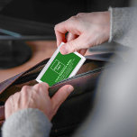 Marca comercial verde en estuche con tarjeta de vi<br><div class="desc">Marca de negocios verde en el funda de tarjetas de personalizable. Personalizar de ello subiendo el logotipo de tu empresa y escribiendo el nombre, la dirección, el número de teléfono, el correo electrónico y el sitio web o la página de medios sociales de tu empresa. Personalizar que anuncie su negocio...</div>