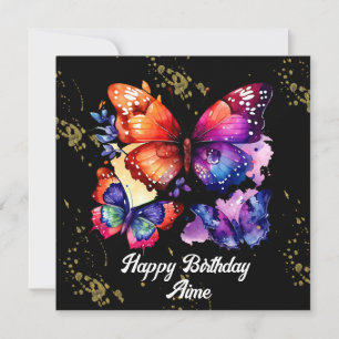 Marca de agua Butterflies Colorous Faux Gold Name