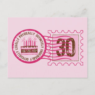 Marca de cumpleaños 30 postal