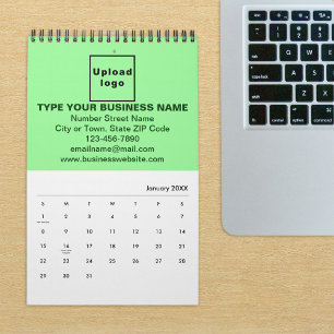 Marca de negocios verde claro en el calendario