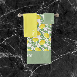 Marca de patrón de limón amarillo pastel