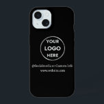 Marca del logotipo de negocios negro de personaliz<br><div class="desc">Promociona tu marca con este estuche de personalizable Iphone. Este diseño incluye su propio logotipo e información de medios sociales, junto con un espacio para una página de inicio de un personalizado. Perfecto para regalos, ferias y otros eventos promocionales. ¿Necesita ayuda para la personalización? Póngase en contacto con nosotros utilizando...</div>
