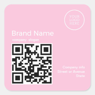 Marca elegante con logotipo y etiqueta de código Q