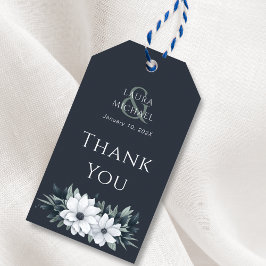 Marca floral Verde azulada Mint Gracias Etiqueta D