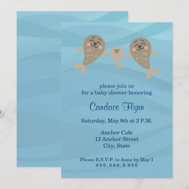 Marca la invitación a Baby Shower (Anverso / Reverso)