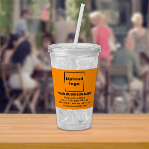 Marca Orange Business en vaso de Acrílico