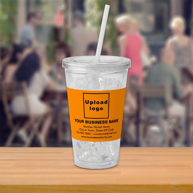 Marca Orange Business en vaso de Acrílico (Acrylic tumbler with your business brand in orange)