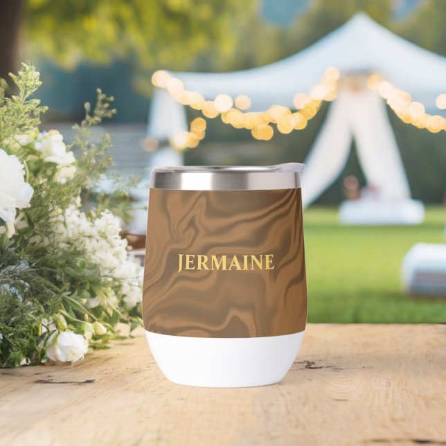 Marca personalizada textura marrón de mármol (Boda)