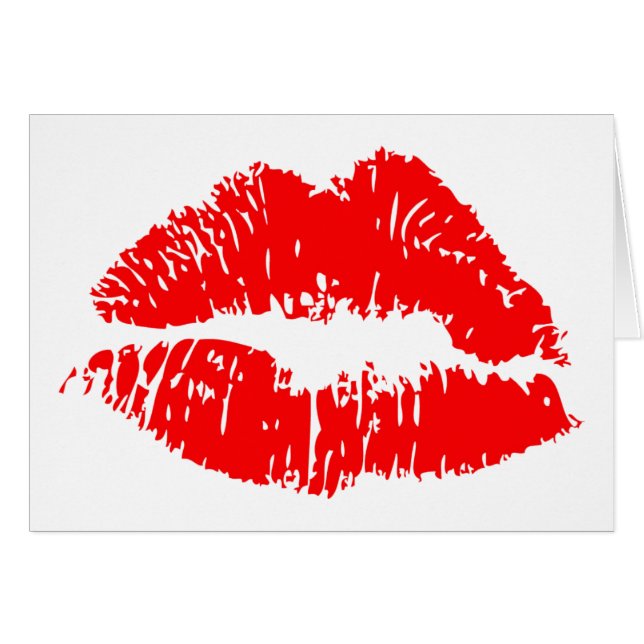 Marca roja de besos de lápiz labial (Anverso (Horizontal))