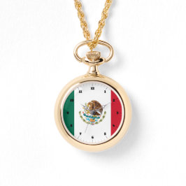 MARCA TRICOLOR MEXICANA VERDE BLANCO RELOJ