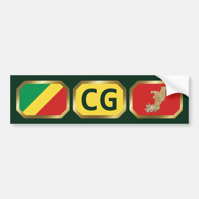 Marcado de bandera de Congo-Brazzaville Etiqueta d (Frente)