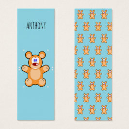 Marcador azul monograma lindo marrón oscuro