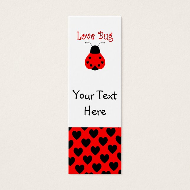 Marcador Cute Love Bug Heart Ladybug (Frente)