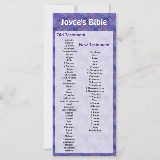 Marcador de Biblia personalizable Flores púrpuras (Anverso)