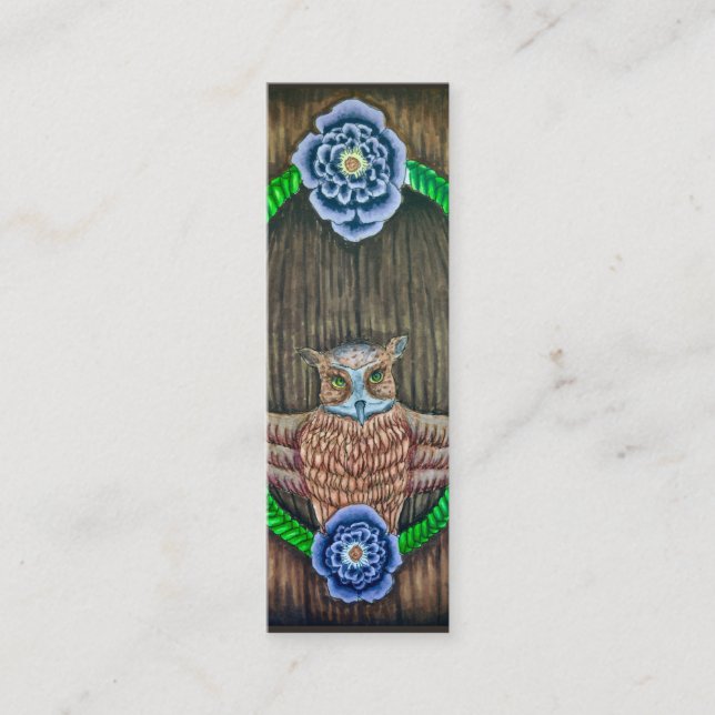Marcador de búho majestuoso/mini tarjeta de visita (Anverso)