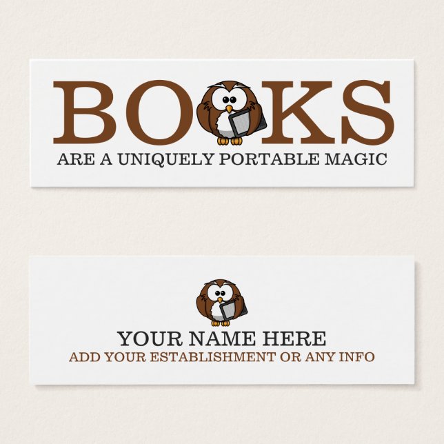 Marcador de búho único (Anverso y reverso)