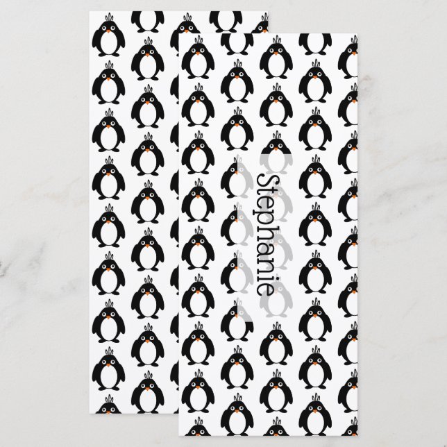 Marcador de diseño de pingüinos (Anverso / Reverso)