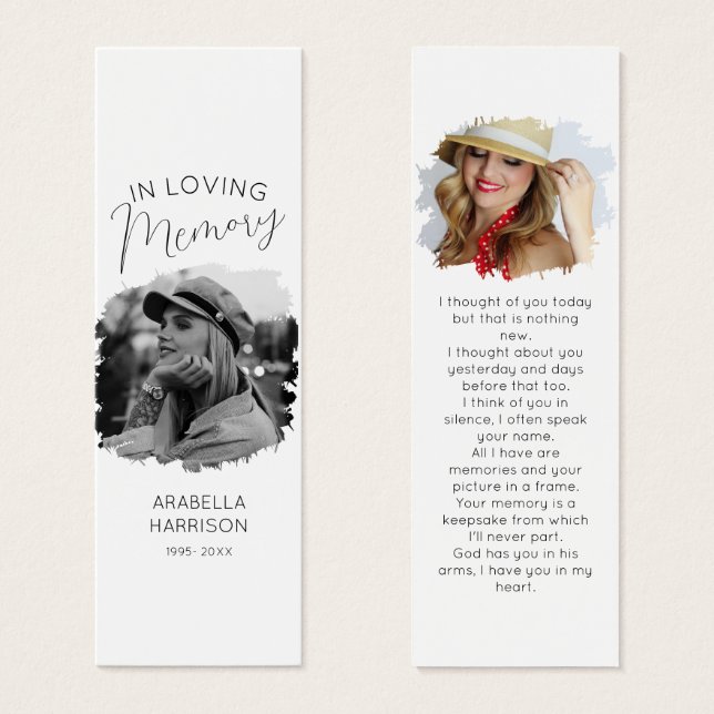 Marcador de foto de Memorial Etched Effect 2 (Anverso y reverso)