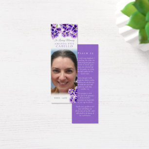 Marcador de foto de poema de flores moradas funera