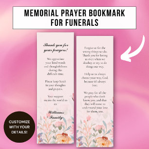 Marcador de tarjeta de oración floral Rubor Pink M