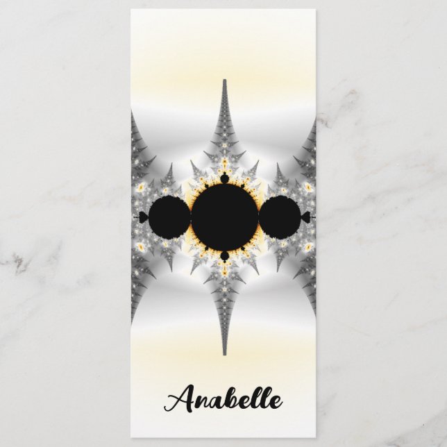 Marcador fractal plateado abstracto personalizado (Anverso)