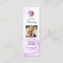 Marcador funerario púrpura, tarjetas de Keepsake f