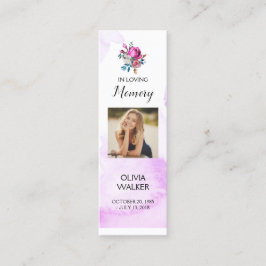 Marcador funerario púrpura, tarjetas de Keepsake f