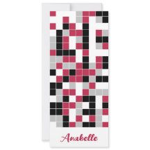 Marcador geométrico magenta rojo personalizado