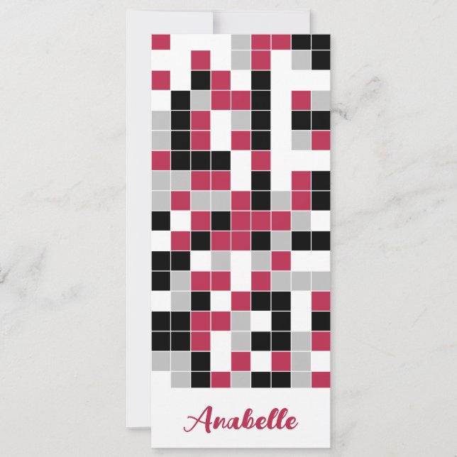 Marcador geométrico magenta rojo personalizado (Anverso)