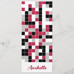 Marcador geométrico magenta rojo personalizado